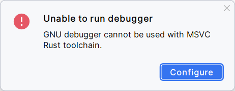 Unable to run debugger